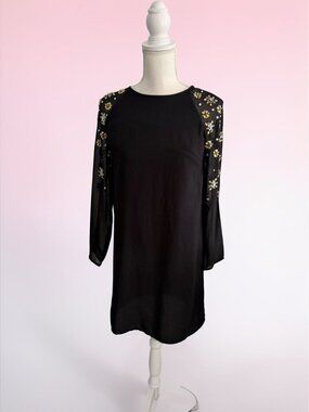 H&M Black Jeweled Rhinestone Embellished Dress Size US 4